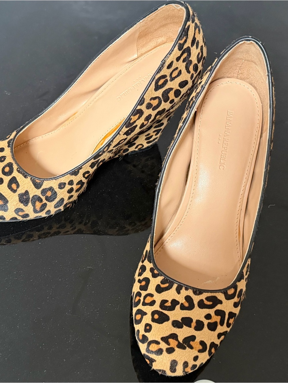 Banana Republic Leopard-Print Pumps in Tan and Black